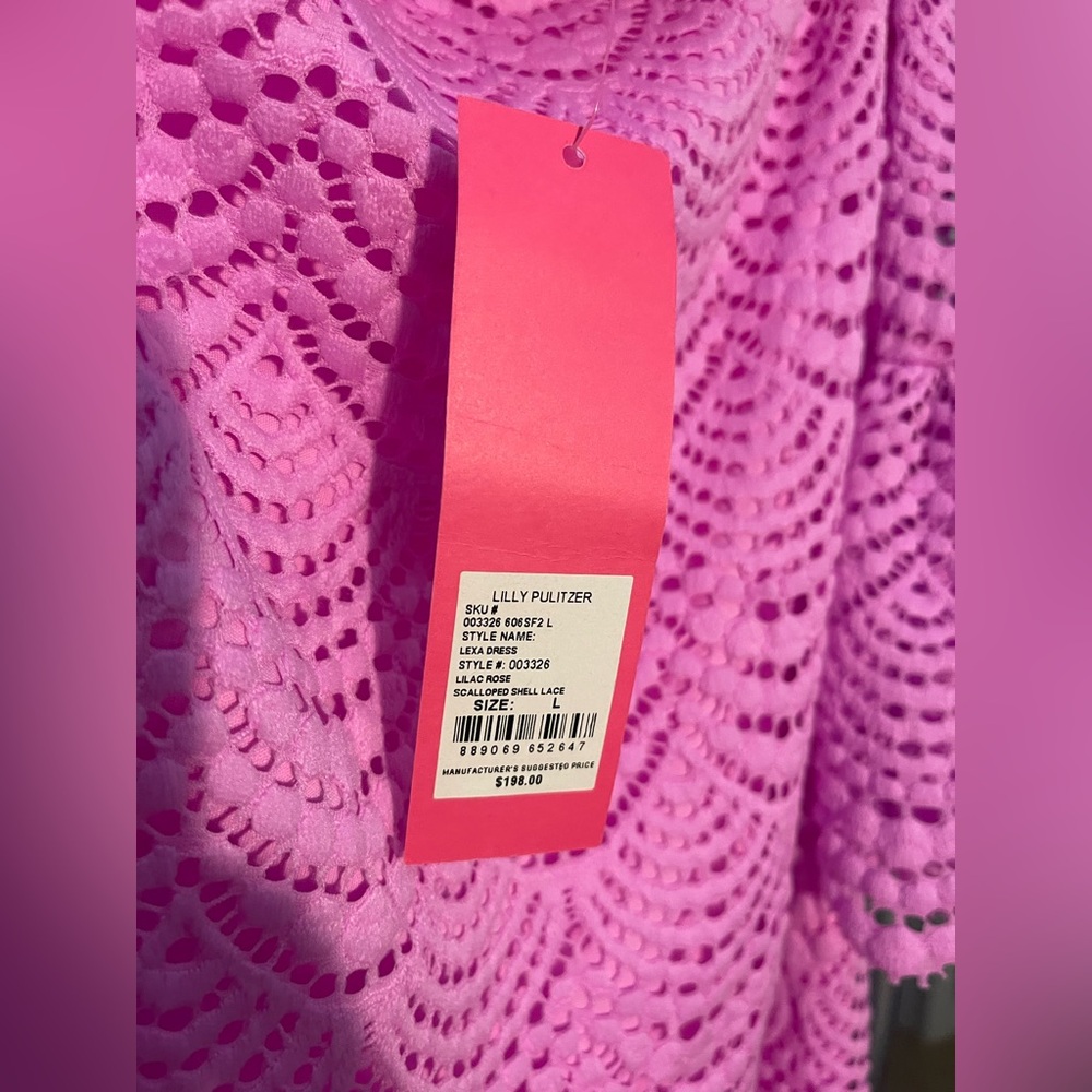 Lilly Pulitzer Pink Off-Shoulder Eyelet Lace Dress - Picture 8 of 11